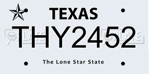 THY2452 Texas License Plate