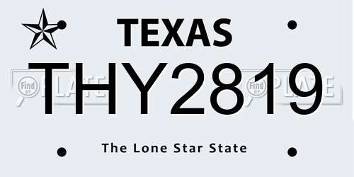 THY2819 Texas License Plate