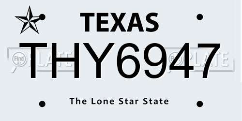 THY6947 Texas License Plate