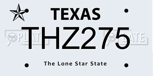THZ275 Texas License Plate