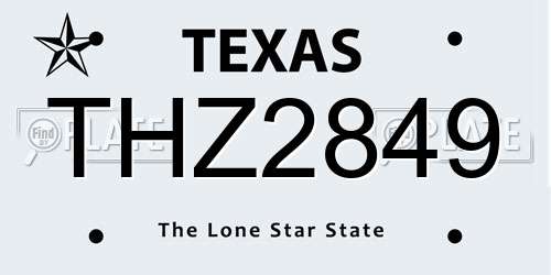 THZ2849 Texas License Plate