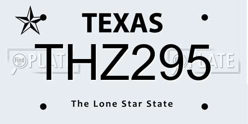 THZ295 Texas License Plate