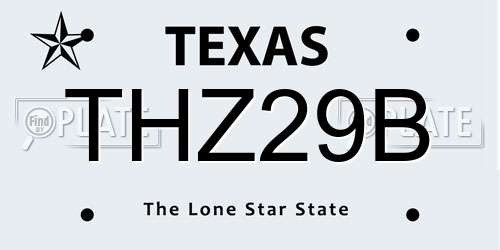 THZ29B Texas License Plate