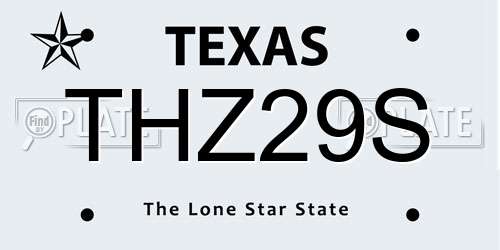 THZ29S Texas License Plate