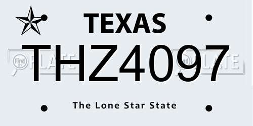THZ4097 Texas License Plate