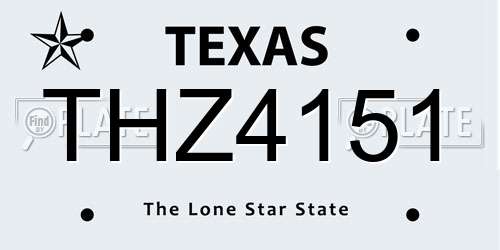 THZ4151 Texas License Plate