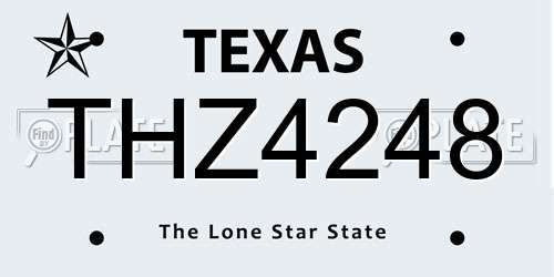 THZ4248 Texas License Plate