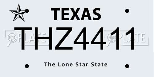 THZ4411 Texas License Plate