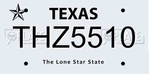 THZ5510 Texas License Plate