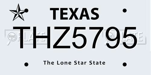 THZ5795 Texas License Plate