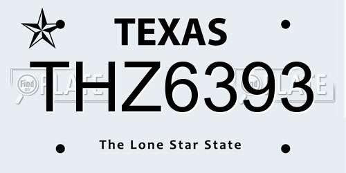 THZ6393 Texas License Plate