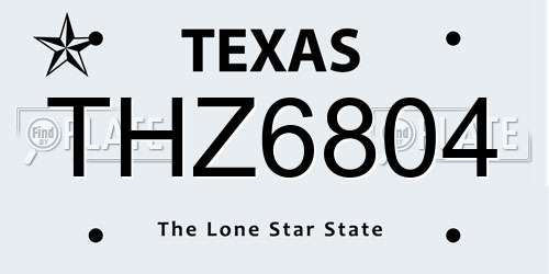 THZ6804 Texas License Plate