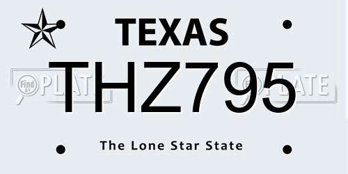 THZ795 Texas License Plate
