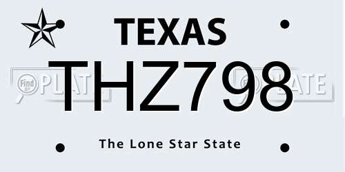 THZ798 Texas License Plate