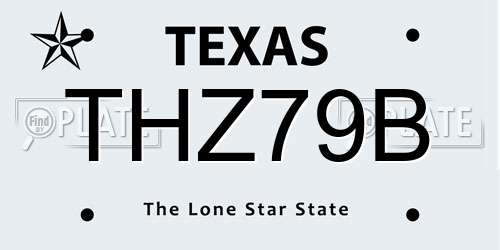 THZ79B Texas License Plate