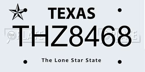 THZ8468 Texas License Plate