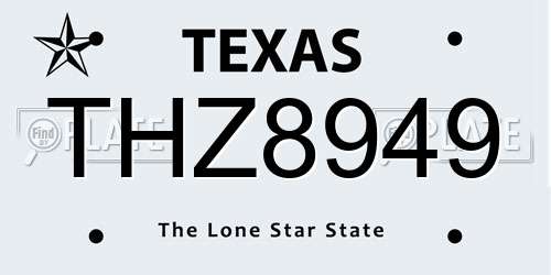 THZ8949 Texas License Plate