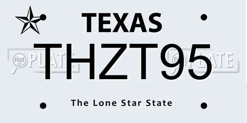 THZT95 Texas License Plate