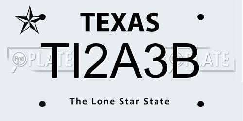 TI2A3B Texas License Plate