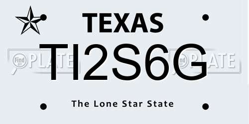 TI2S6G Texas License Plate