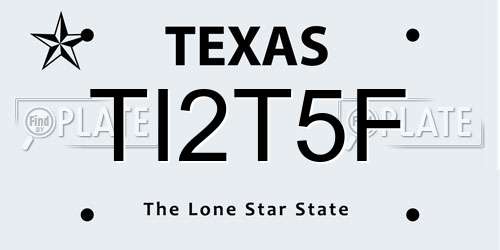 TI2T5F Texas License Plate