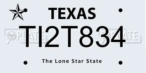 TI2T834 Texas License Plate
