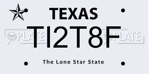 TI2T8F Texas License Plate