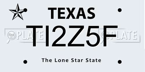 TI2Z5F Texas License Plate