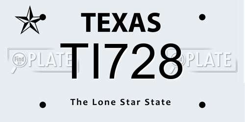 TI728 Texas License Plate