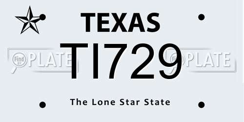 TI729 Texas License Plate