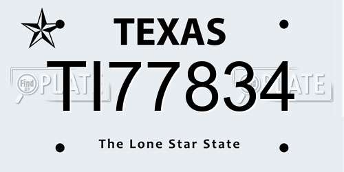 TI77834 Texas License Plate