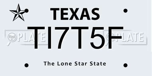 TI7T5F Texas License Plate