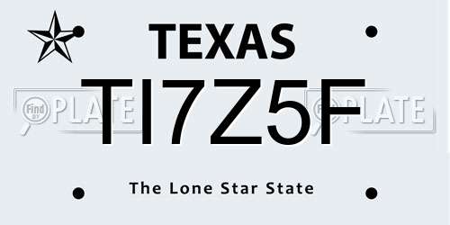 TI7Z5F Texas License Plate