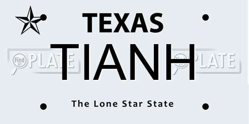 TIANH Texas License Plate
