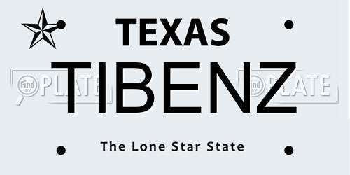 TIBENZ Texas License Plate