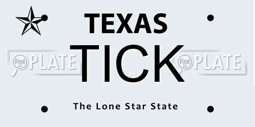 TICK Texas License Plate