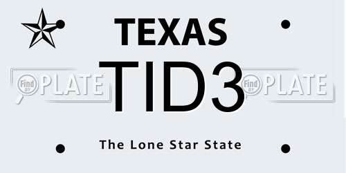 TID3 Texas License Plate