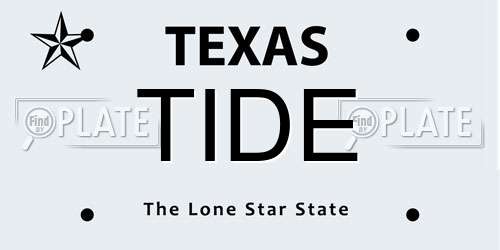 TIDE Texas License Plate