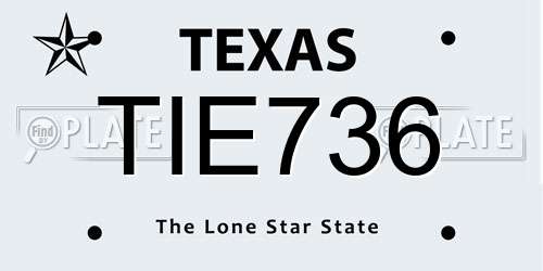 TIE736 Texas License Plate