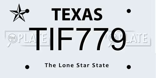 TIF779 Texas License Plate