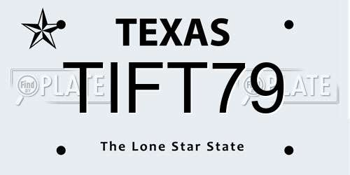 TIFT79 Texas License Plate