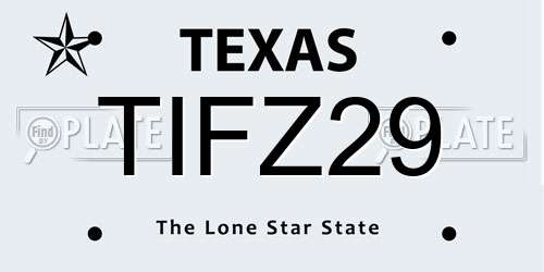 TIFZ29 Texas License Plate