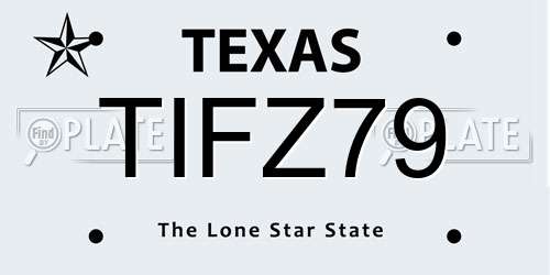 TIFZ79 Texas License Plate