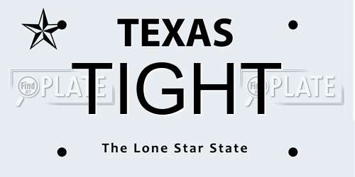 TIGHT Texas License Plate