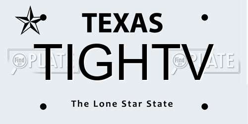 TIGHTV Texas License Plate