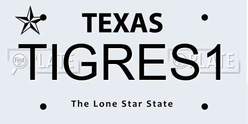 TIGRES1 Texas License Plate
