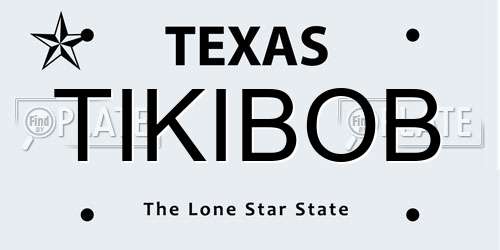 TIKIBOB Texas License Plate