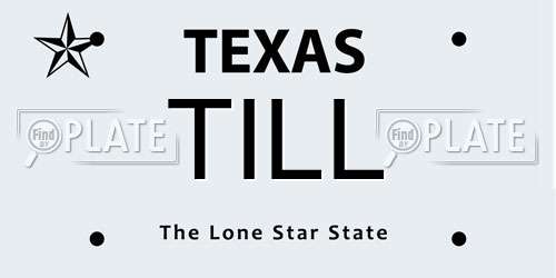 TILL Texas License Plate