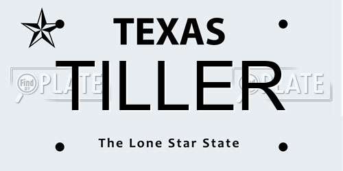 TILLER Texas License Plate