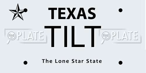 TILT Texas License Plate